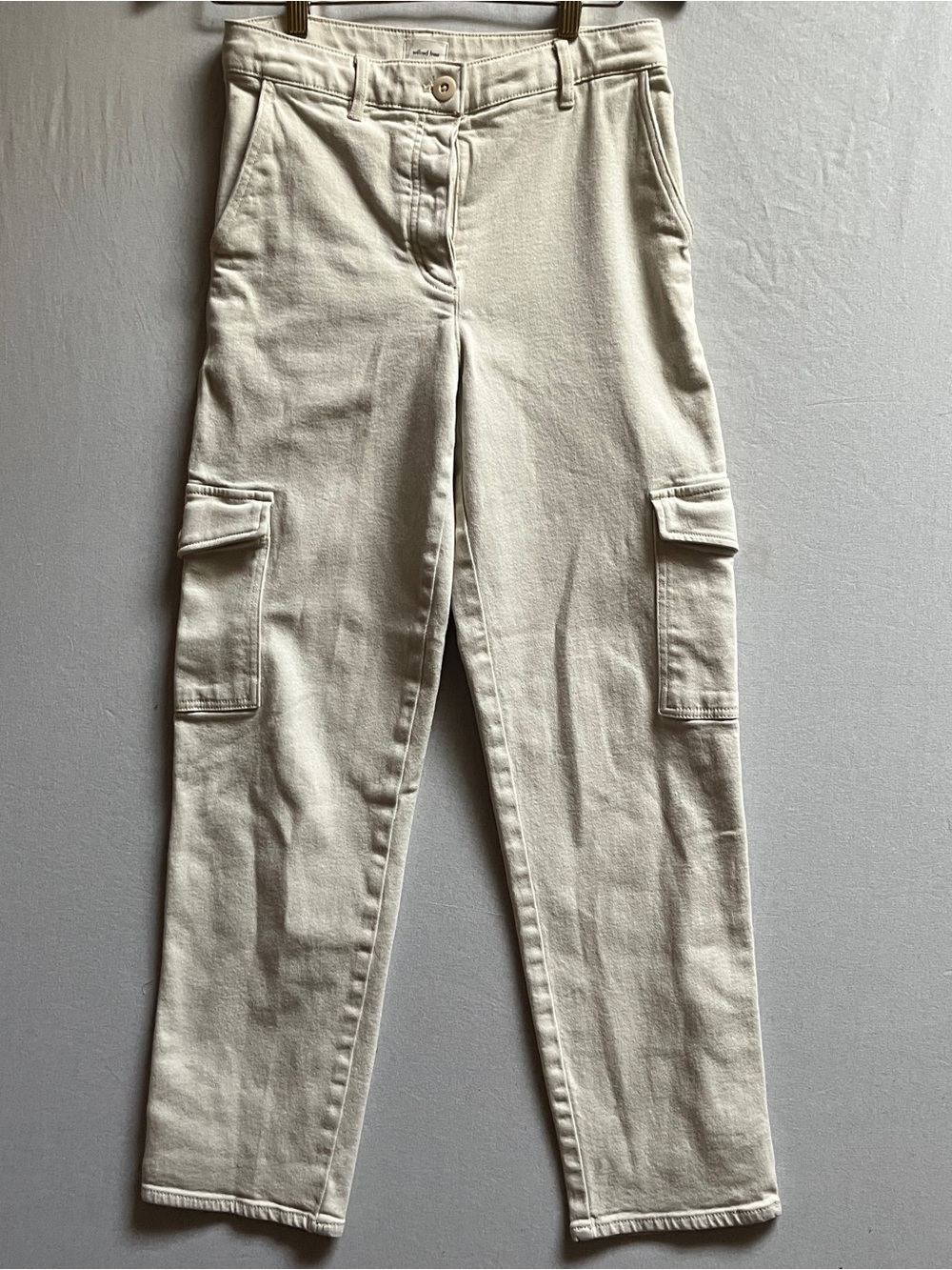 Wilfred Aritzia Cream High Rise Straight Leg Utility Cargo Pants 4
